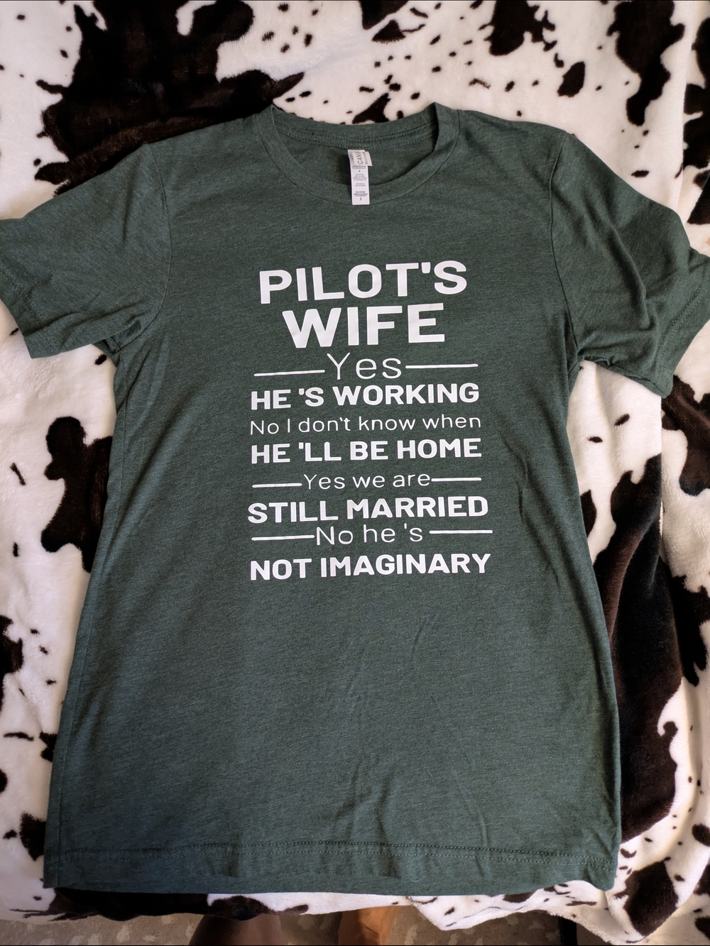 Bella Canvas Green 'Pilot's Wife' Graphic Tee